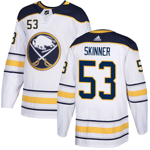 Adidas Sabres #53 Jeff Skinner White Road Authentic Youth Stitched NHL Jersey